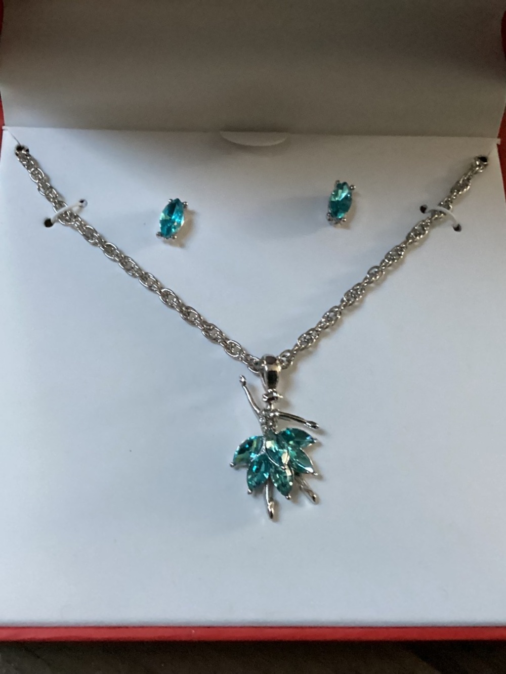 Charter Club Ballet Dancer Necklace and Earrings Set New in box